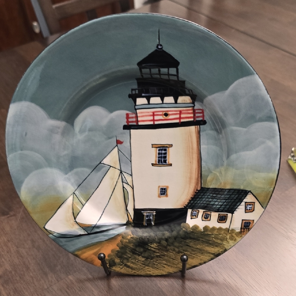EUC Sakura Nautical Stoneware Plate By The Sea Plate Wall Decor Decorative